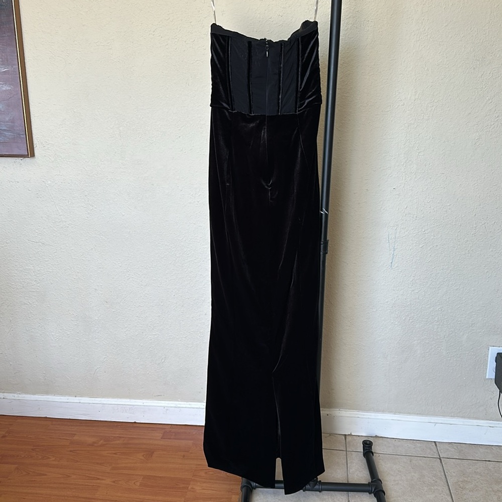 HOUSE OF CB 'Thalia' Black‎ Velvet Corset Maxi Dress NWOT size S - Picture 11 of 17